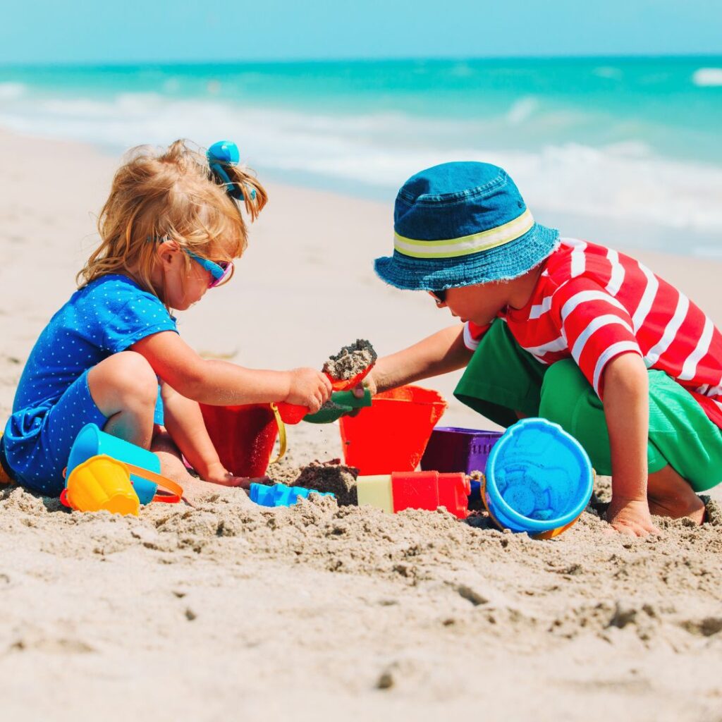 Children playing on the beach