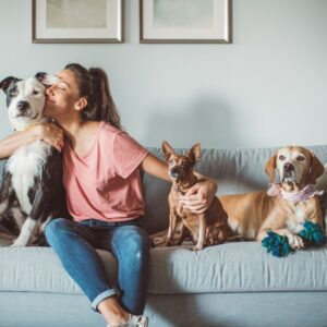 Woman with pets