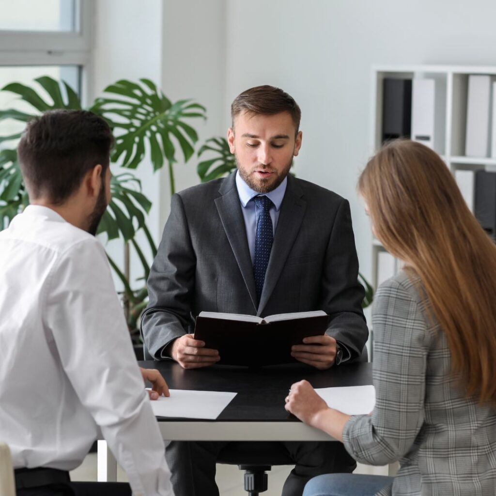 Couple with attorney