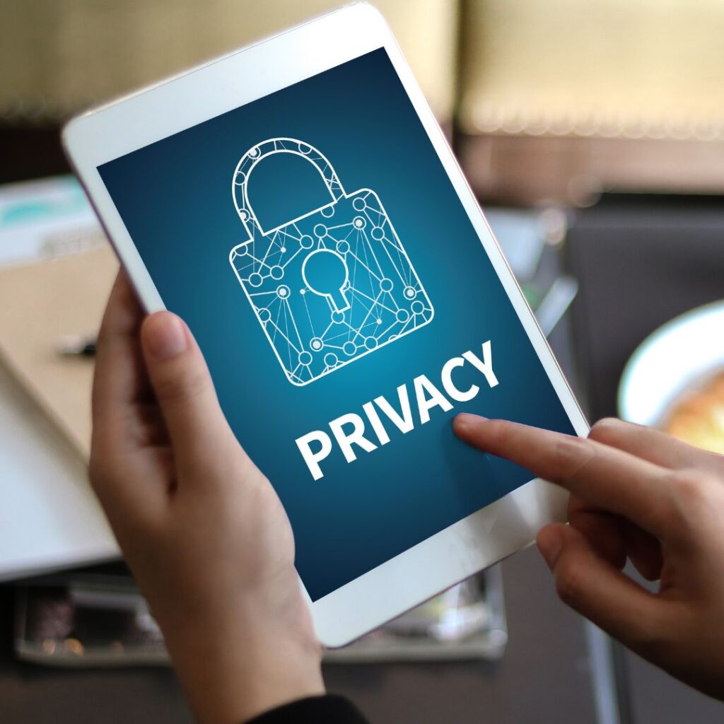Privacy shown on ipad